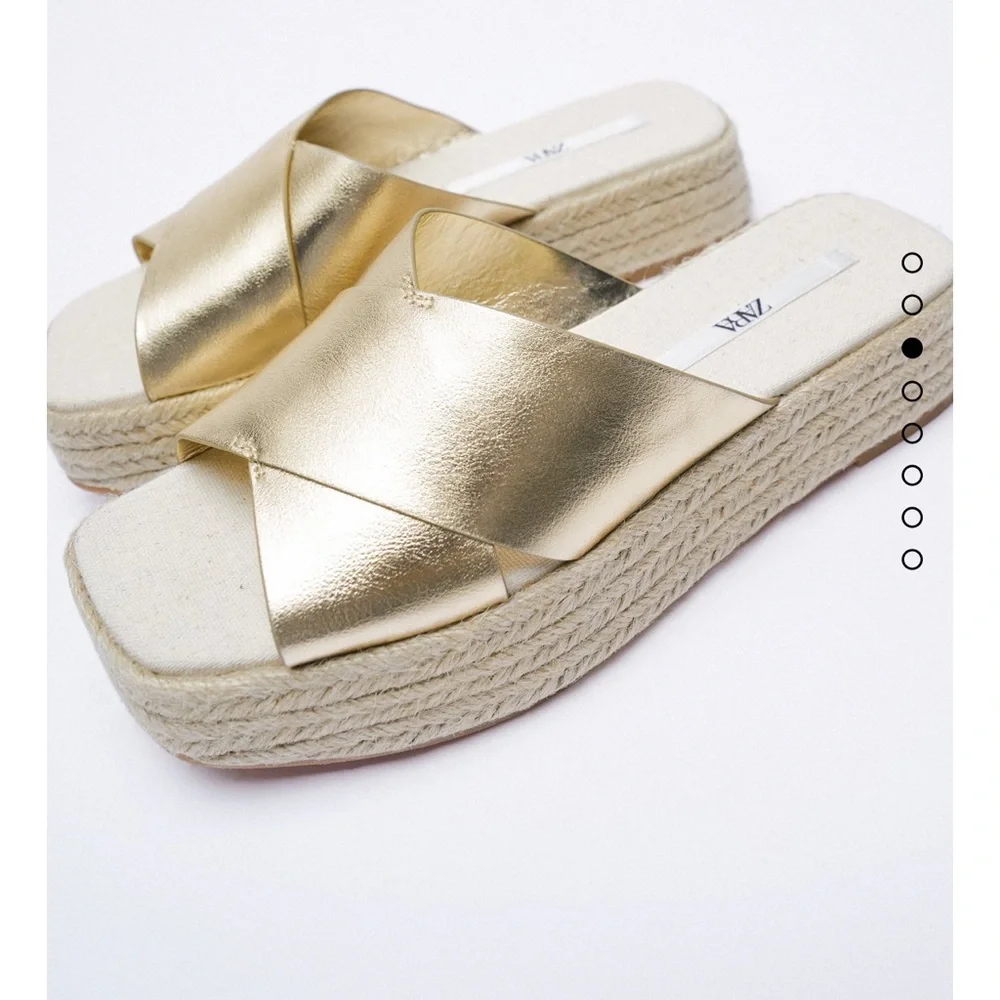 Zara metallic platform sandals - Picture 1 of 9